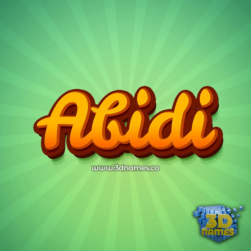 abidi in Green Rays style - 3D name wallpaper