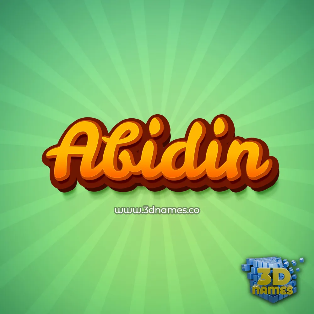 abidin in Green Rays style - 3D name wallpaper
