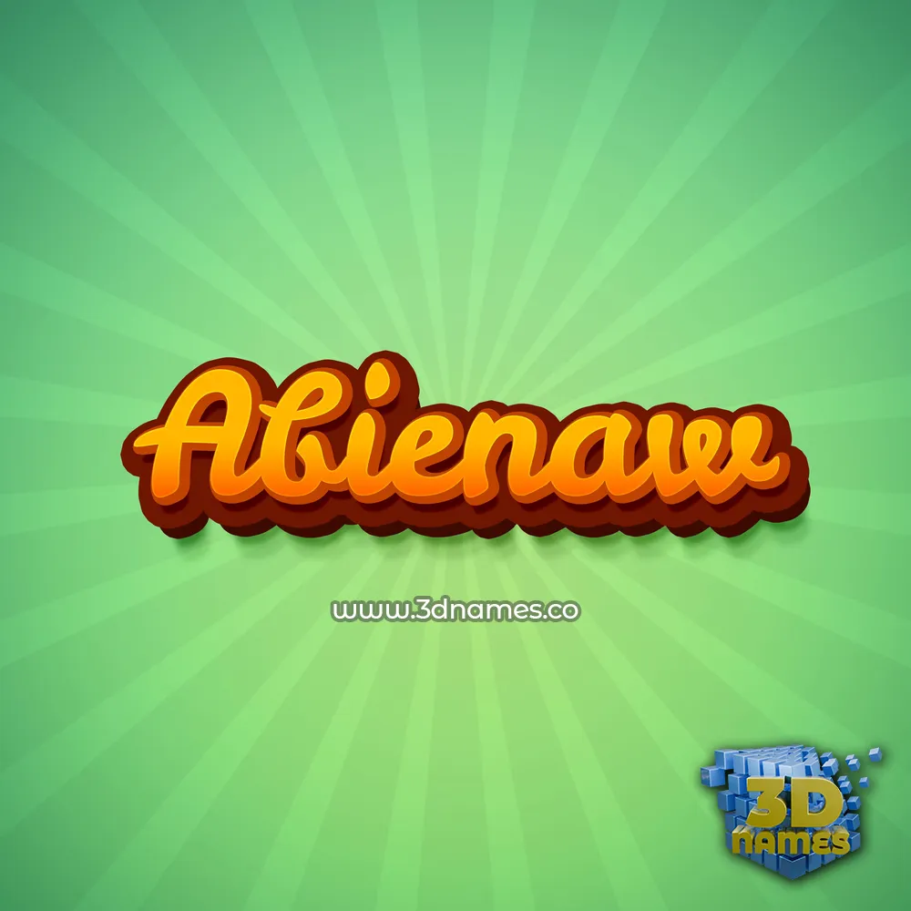 abienaw in Green Rays style - 3D name wallpaper
