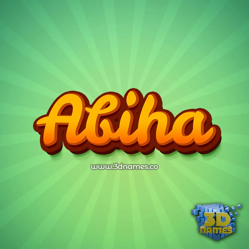 abiha in Green Rays style - 3D name wallpaper