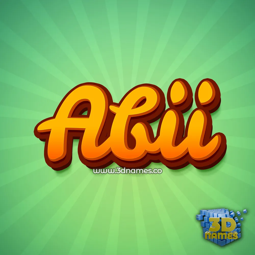 abii in Green Rays style - 3D name wallpaper