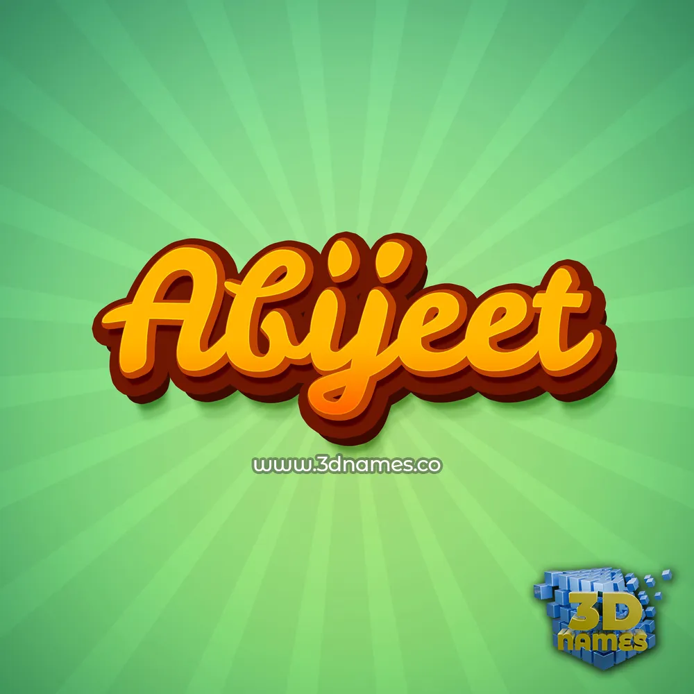 abijeet in Green Rays style - 3D name wallpaper
