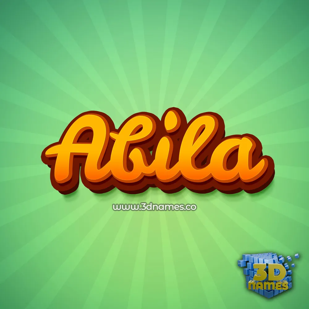 abila in Green Rays style - 3D name wallpaper