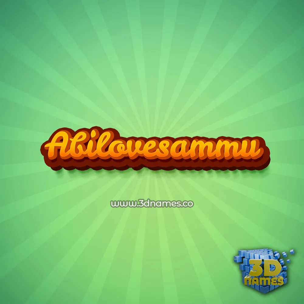 abilovesammu in Green Rays style - 3D name wallpaper