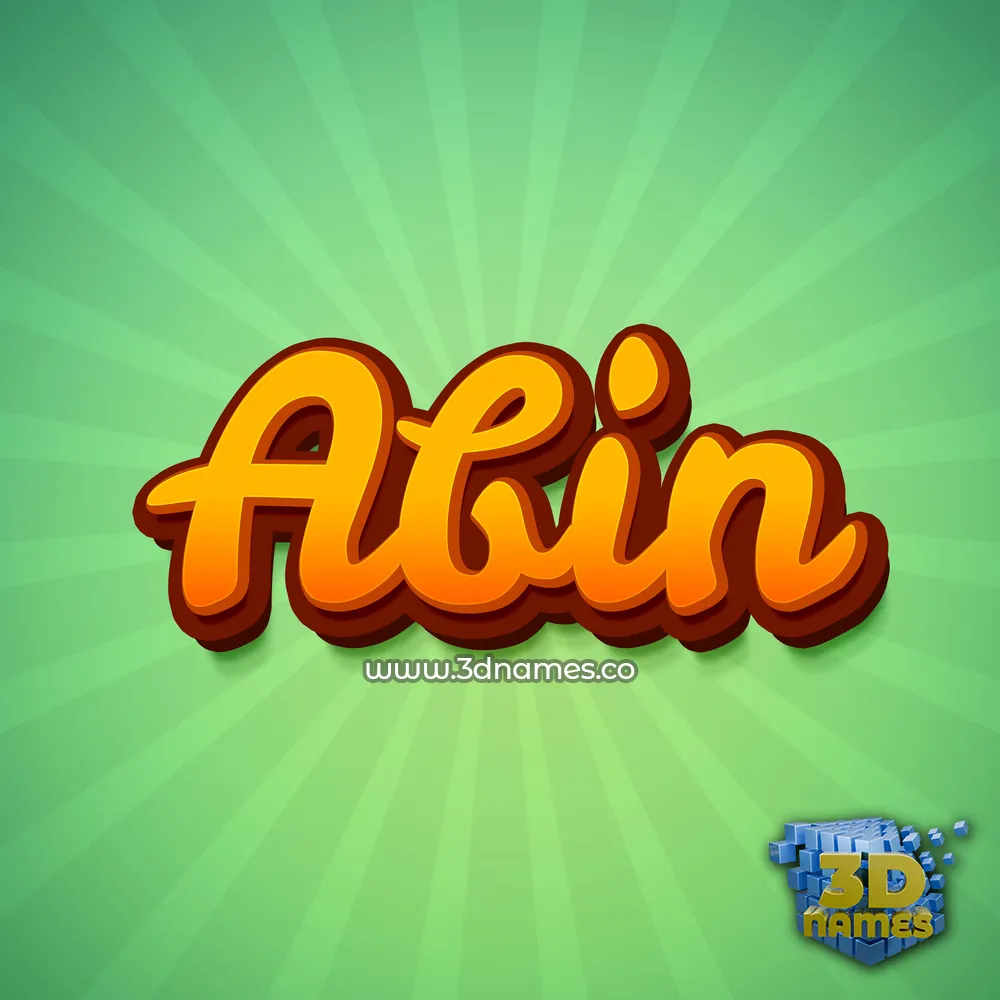abin in Green Rays style - 3D name wallpaper