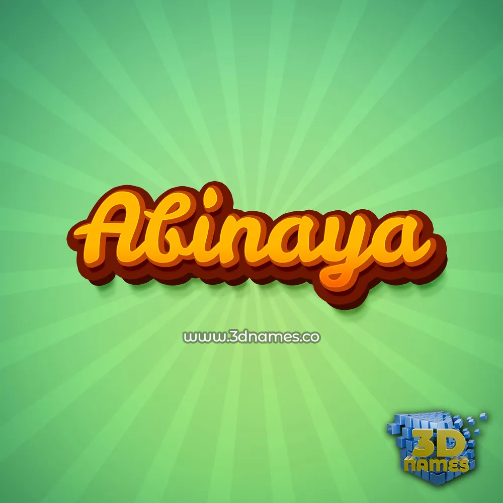 abinaya in Green Rays style - 3D name wallpaper