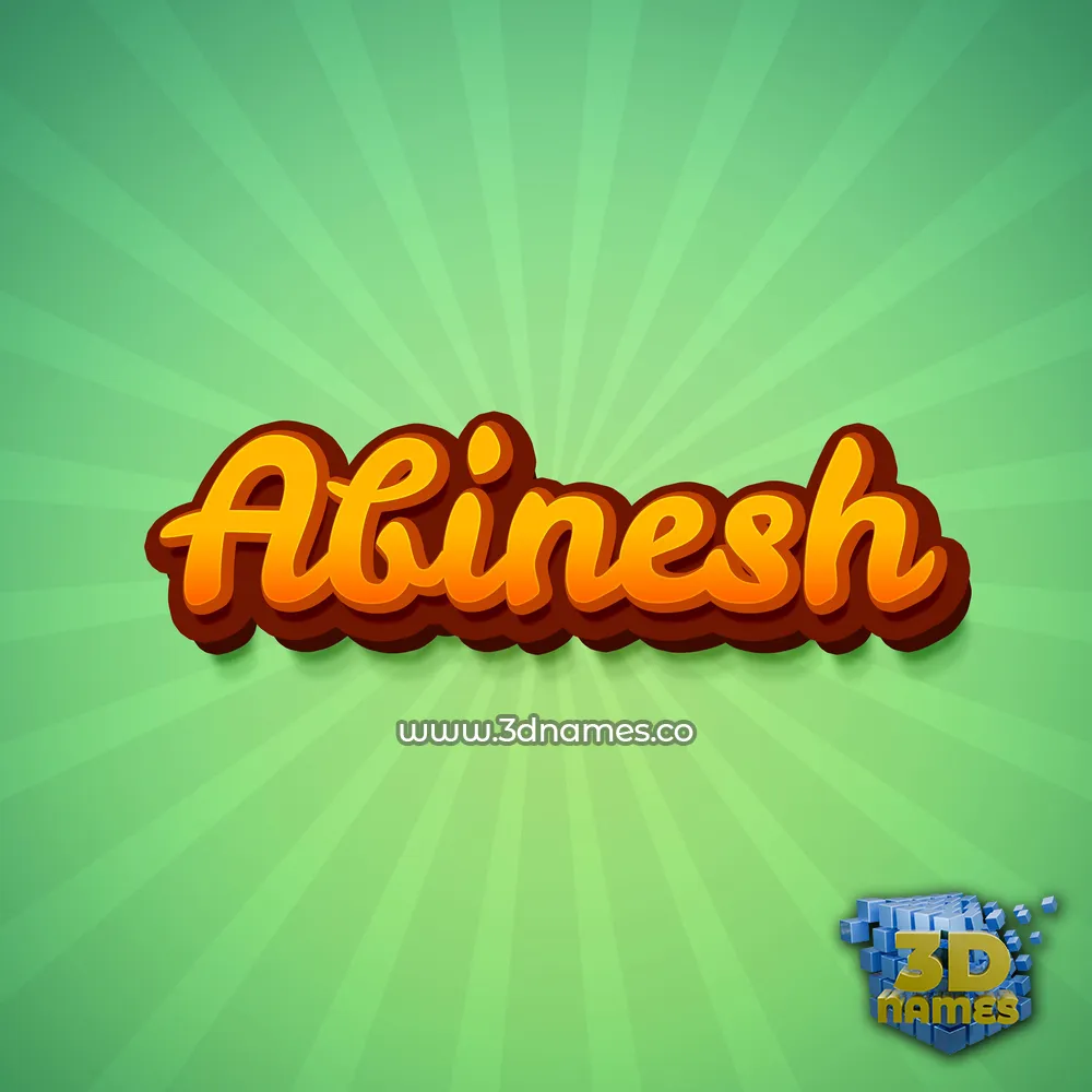 abinesh in Green Rays style - 3D name wallpaper