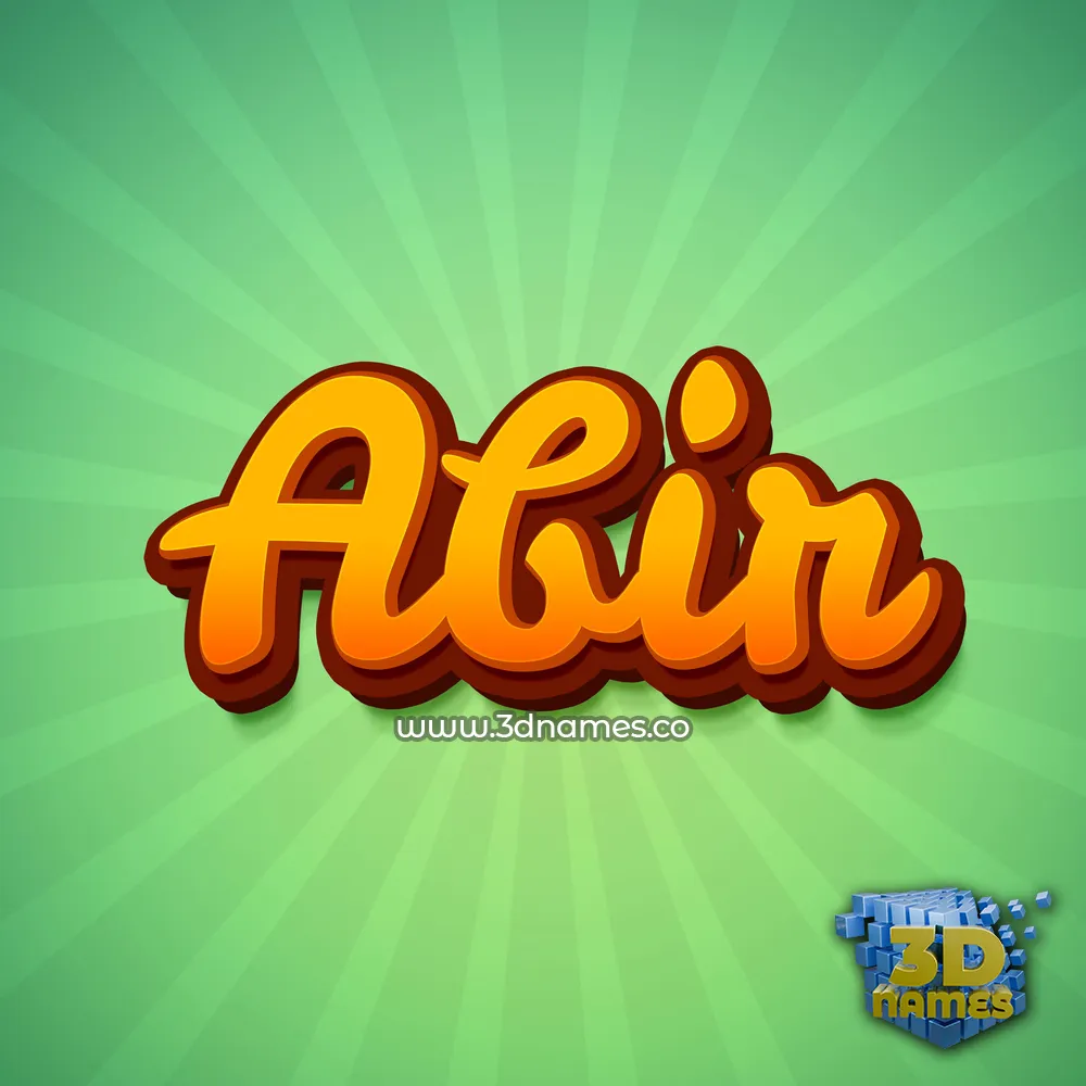 abir in Green Rays style - 3D name wallpaper