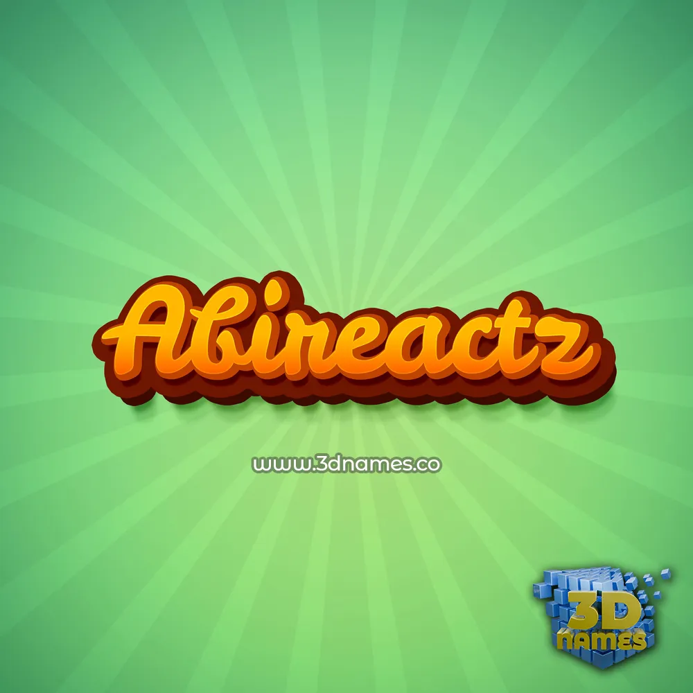 abireactz in Green Rays style - 3D name wallpaper