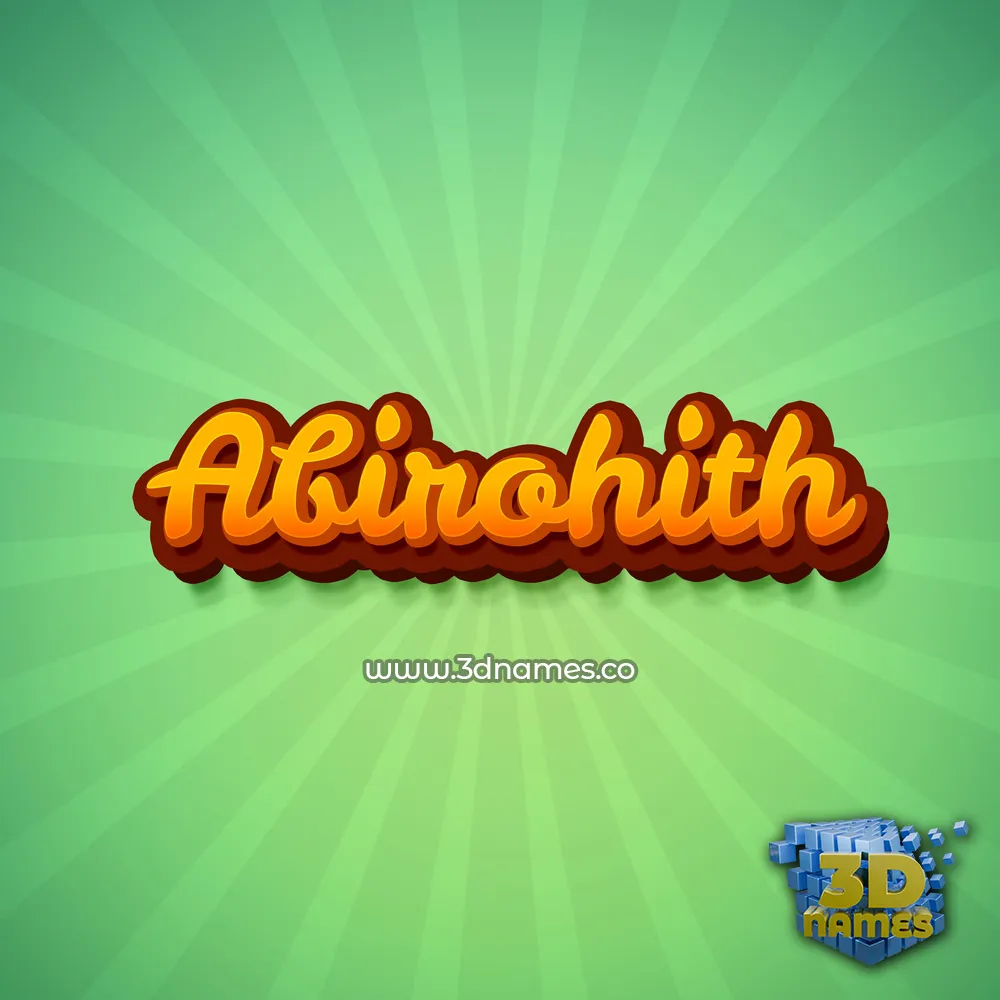 abirohith in Green Rays style - 3D name wallpaper