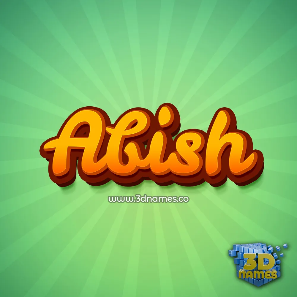 abish in Green Rays style - 3D name wallpaper