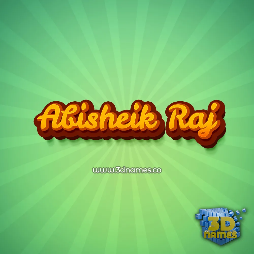 abisheik raj in Green Rays style - 3D name wallpaper