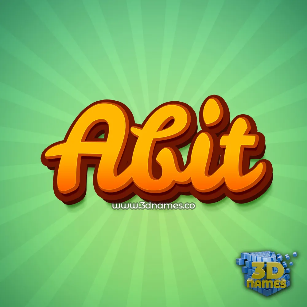 abit in Green Rays style - 3D name wallpaper