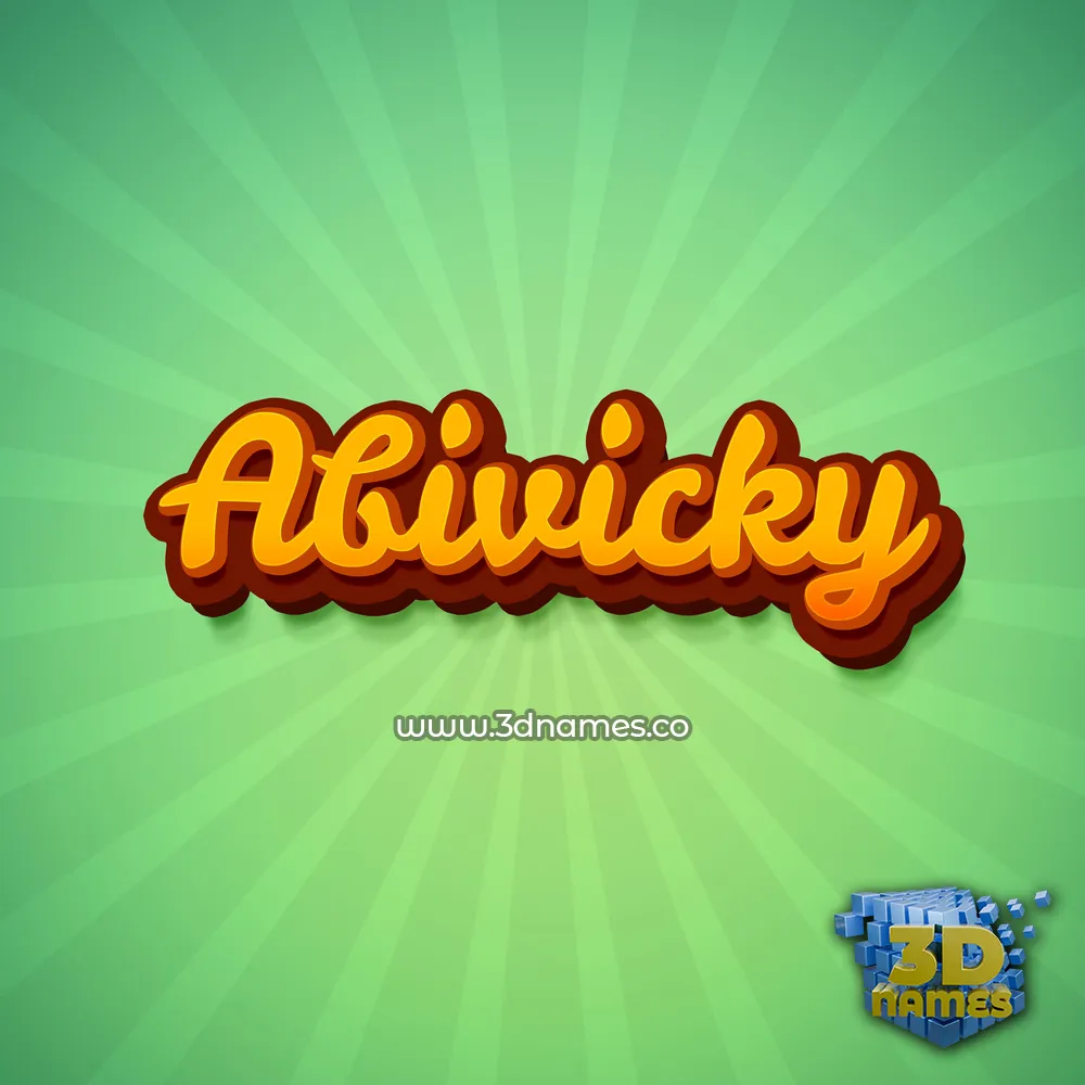 abivicky in Green Rays style - 3D name wallpaper