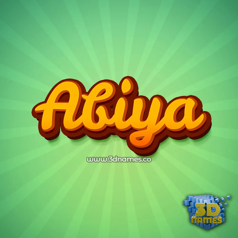 abiya in Green Rays style - 3D name wallpaper