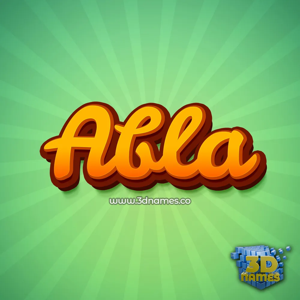 abla in Green Rays style - 3D name wallpaper