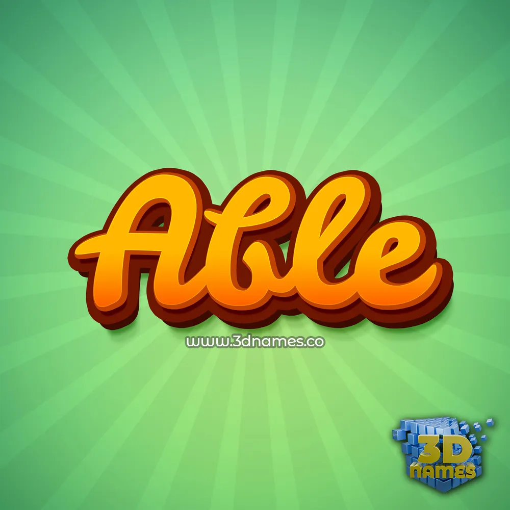able in Green Rays style - 3D name wallpaper