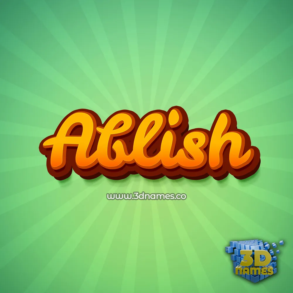ablish in Green Rays style - 3D name wallpaper