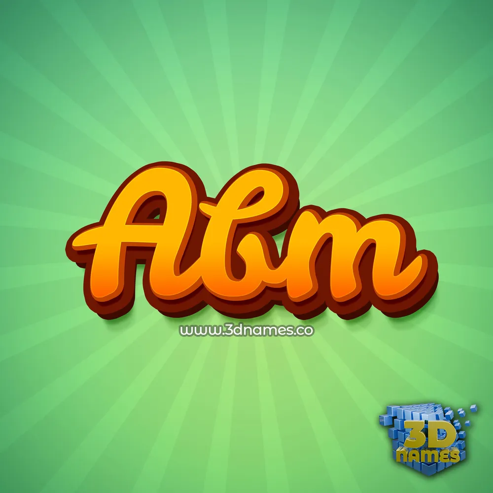 abm in Green Rays style - 3D name wallpaper