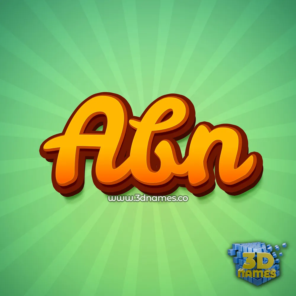 abn in Green Rays style - 3D name wallpaper