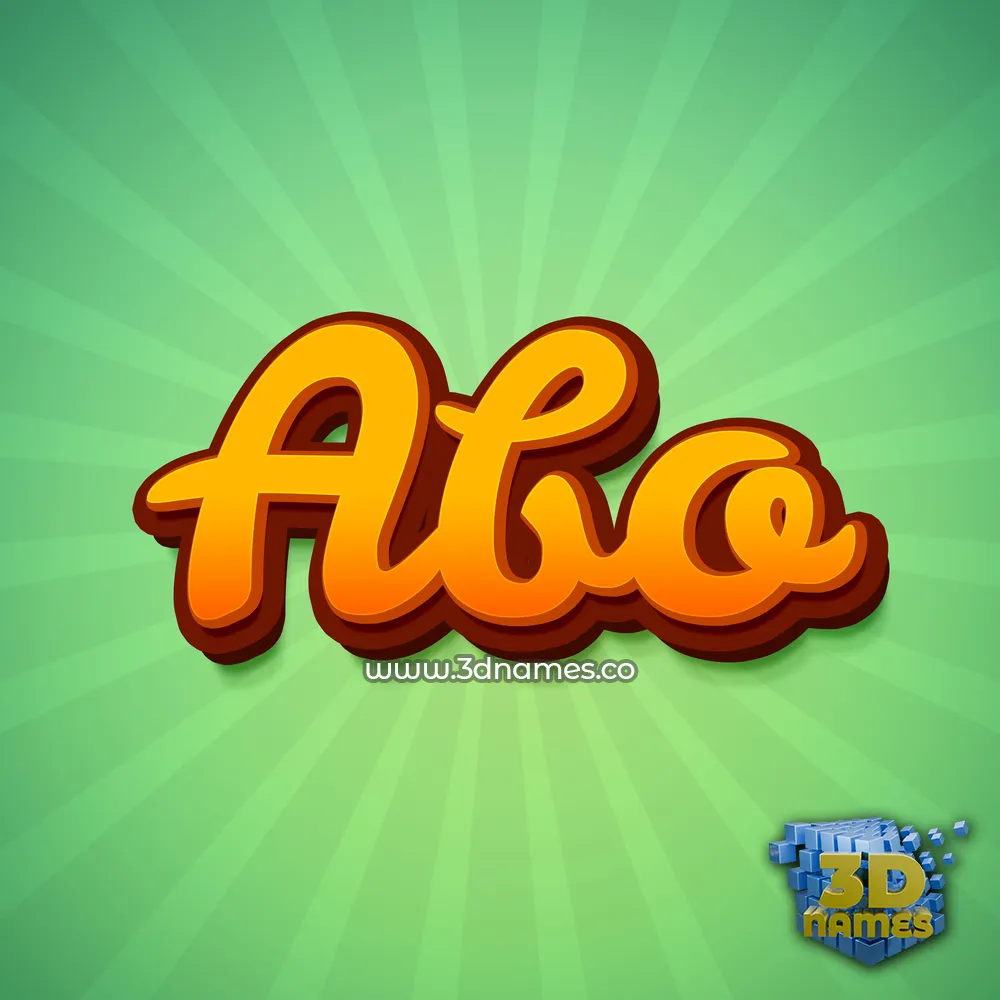 abo in Green Rays style - 3D name wallpaper