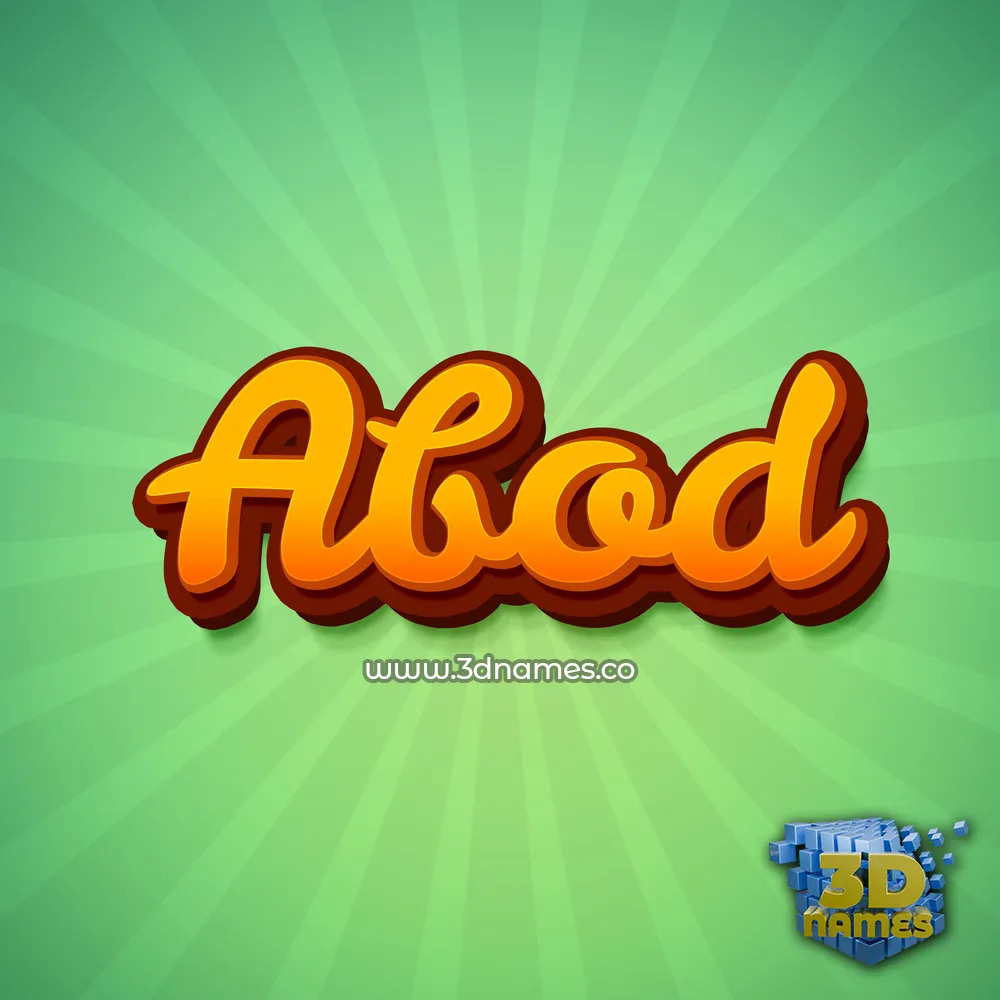 abod in Green Rays style - 3D name wallpaper