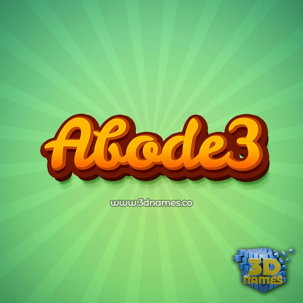 abode3 in Green Rays style - 3D name wallpaper