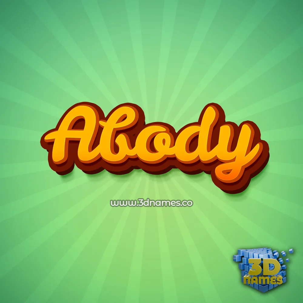 abody in Green Rays style - 3D name wallpaper