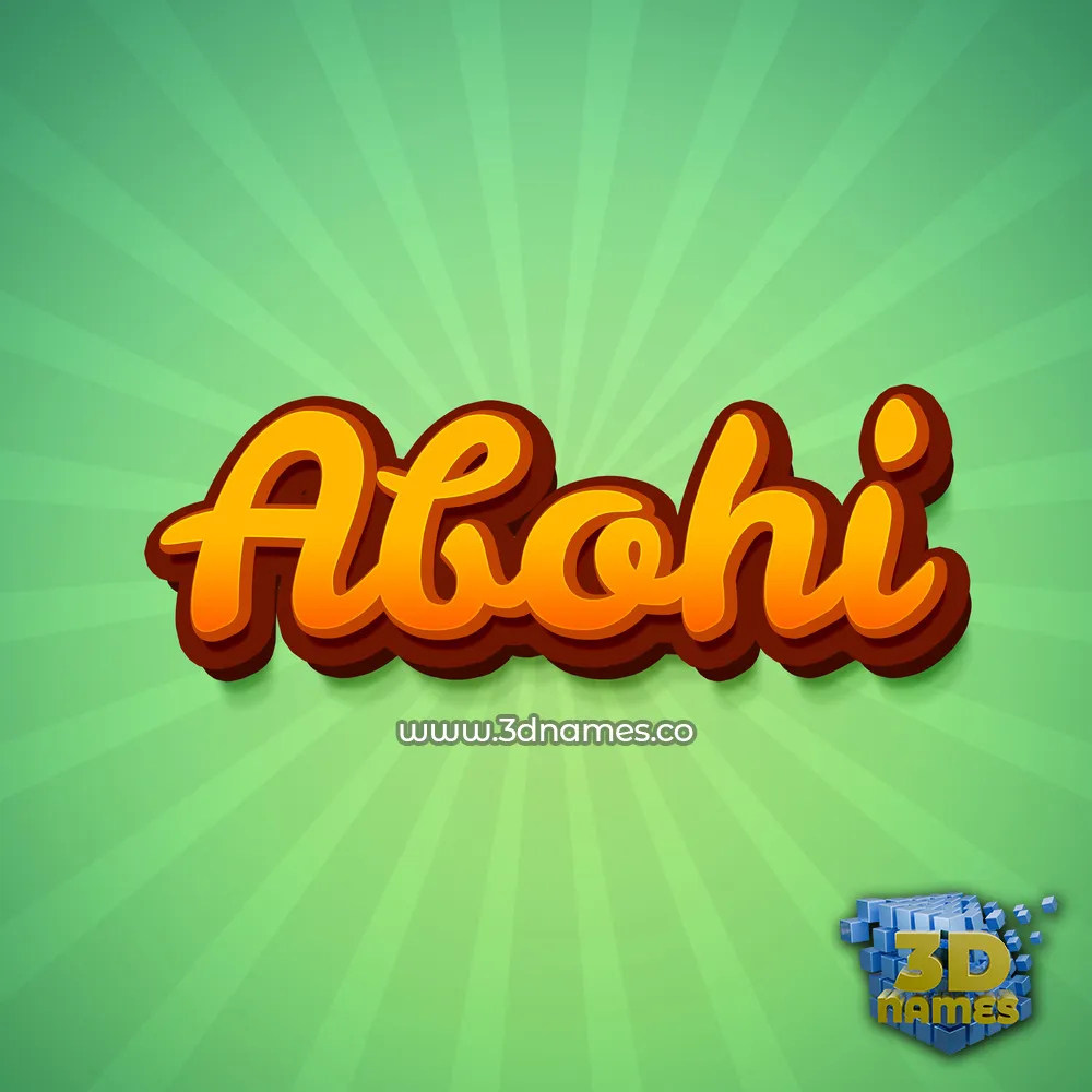 abohi in Green Rays style - 3D name wallpaper
