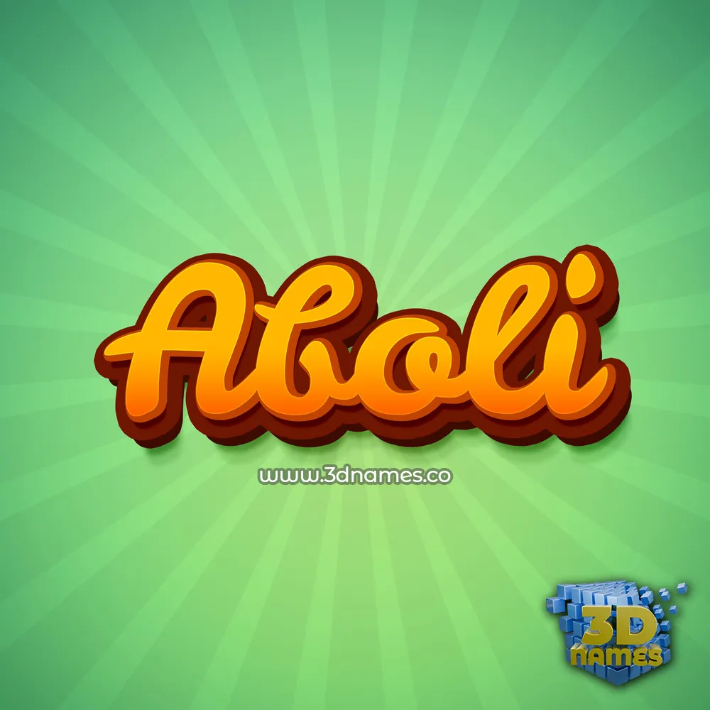 aboli in Green Rays style - 3D name wallpaper