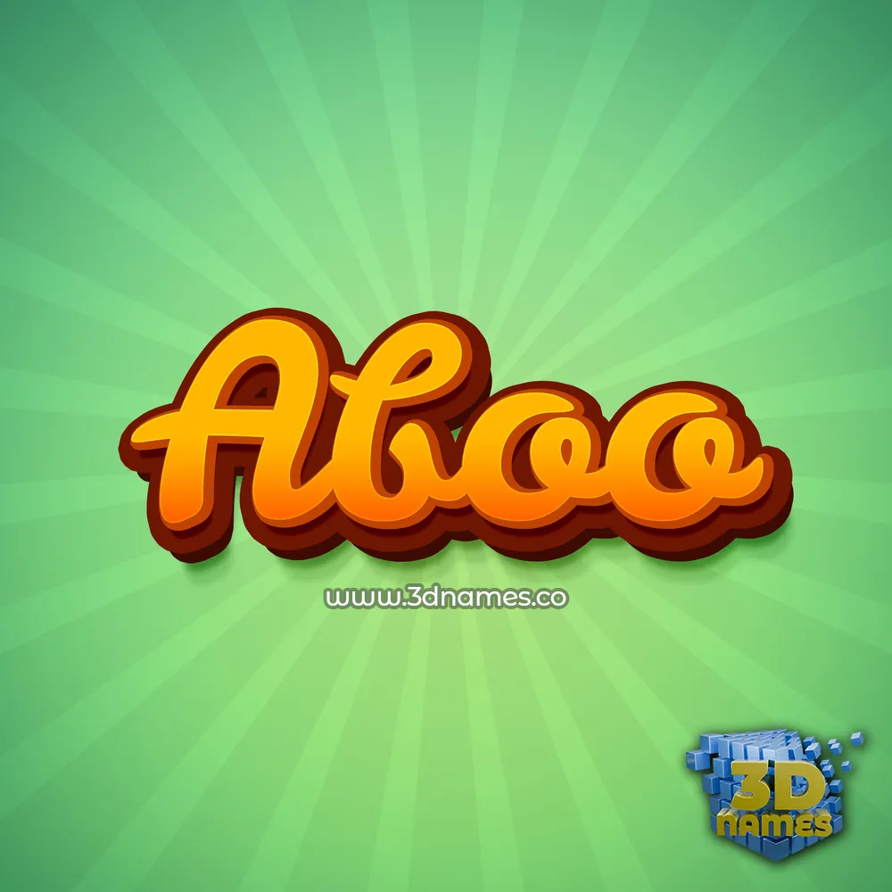 aboo in Green Rays style - 3D name wallpaper