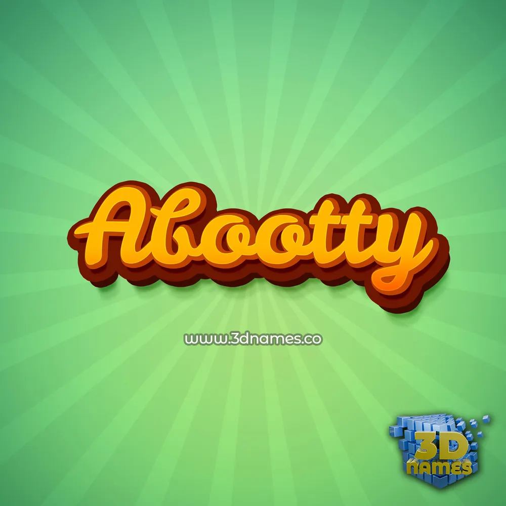 abootty in Green Rays style - 3D name wallpaper