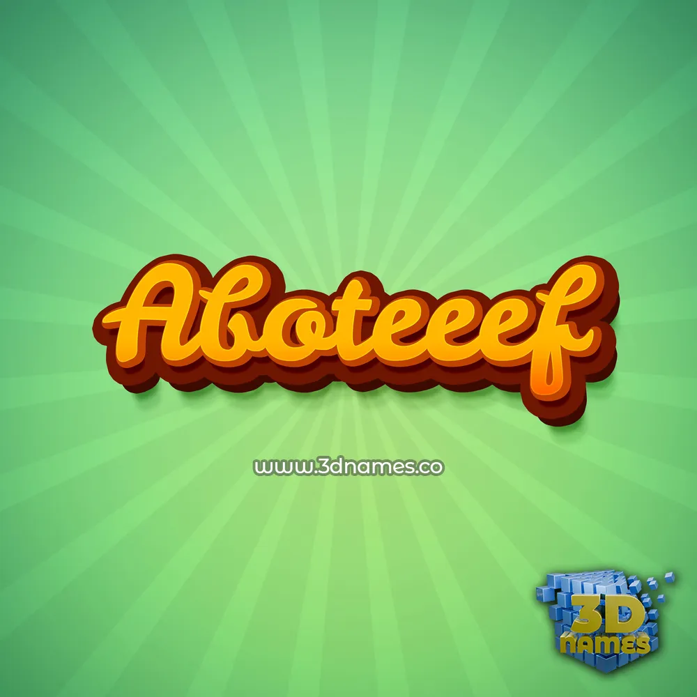 aboteeef in Green Rays style - 3D name wallpaper
