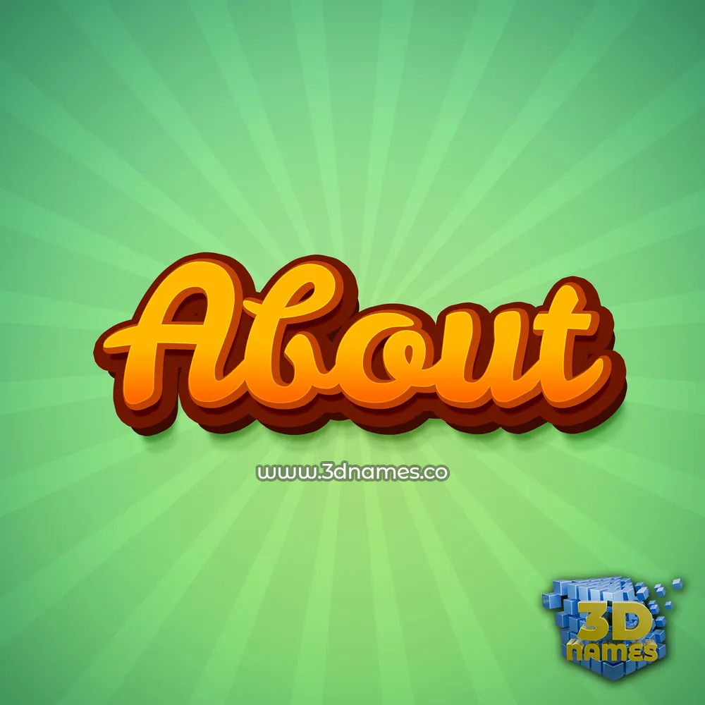 about in Green Rays style - 3D name wallpaper