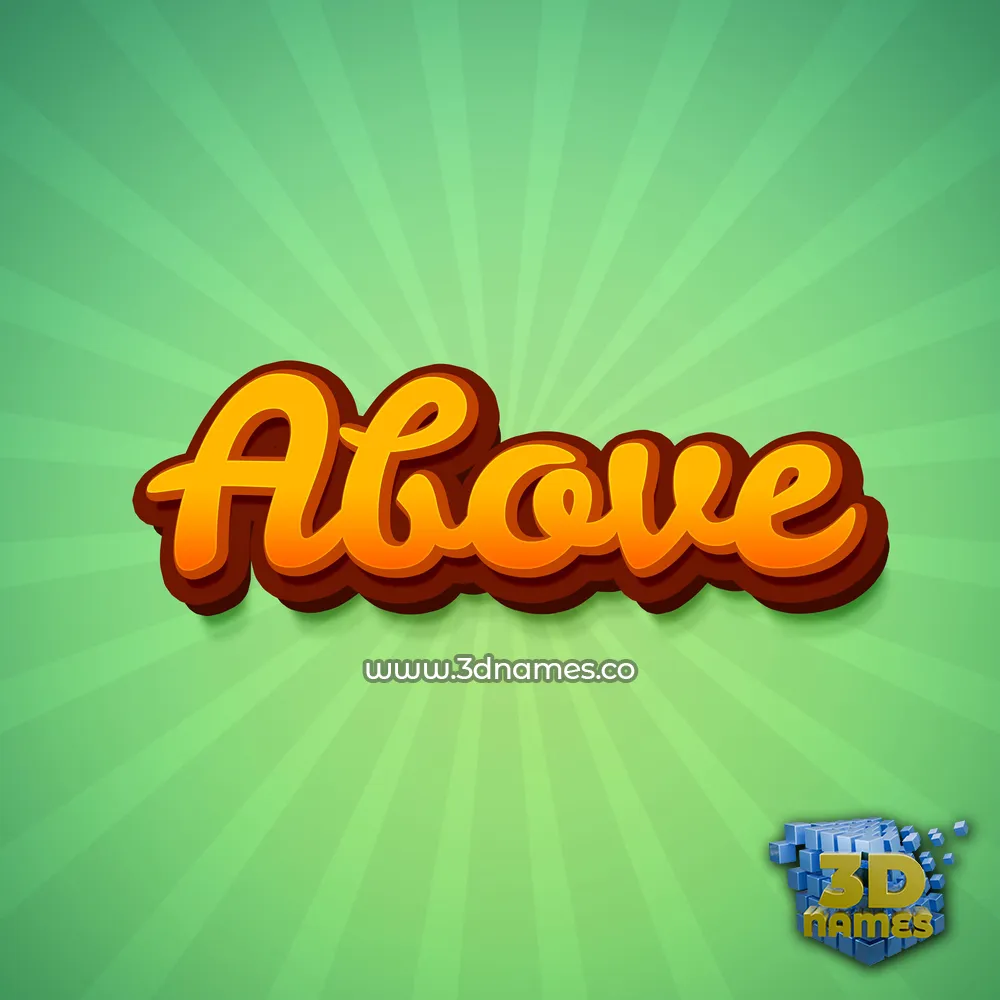 above in Green Rays style - 3D name wallpaper
