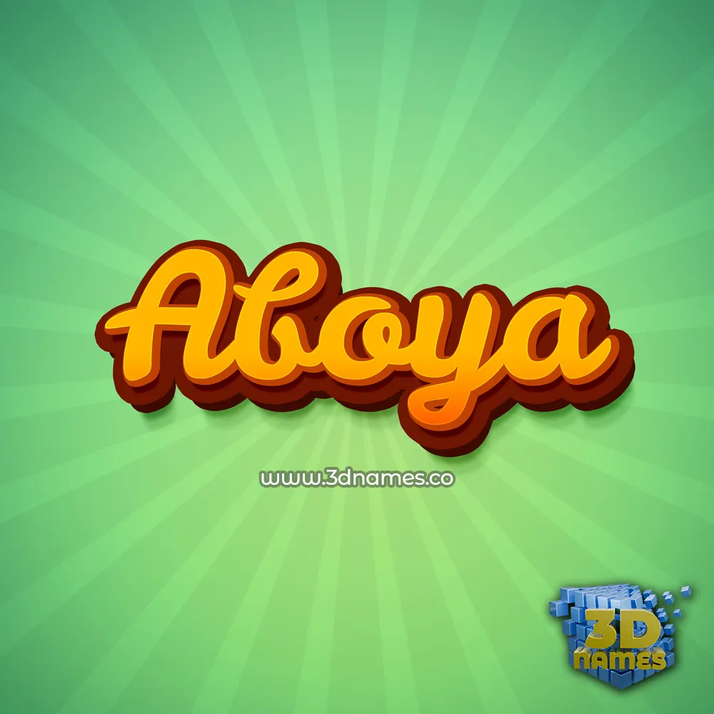 aboya in Green Rays style - 3D name wallpaper