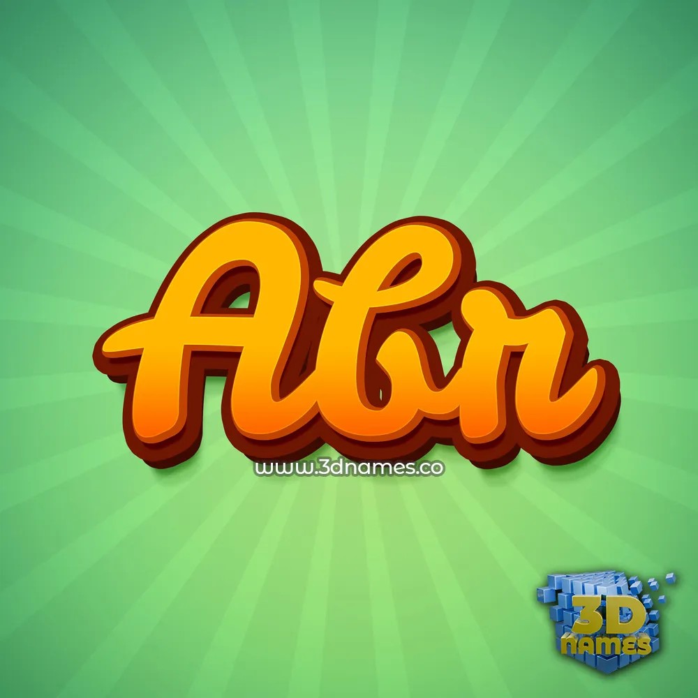 abr in Green Rays style - 3D name wallpaper