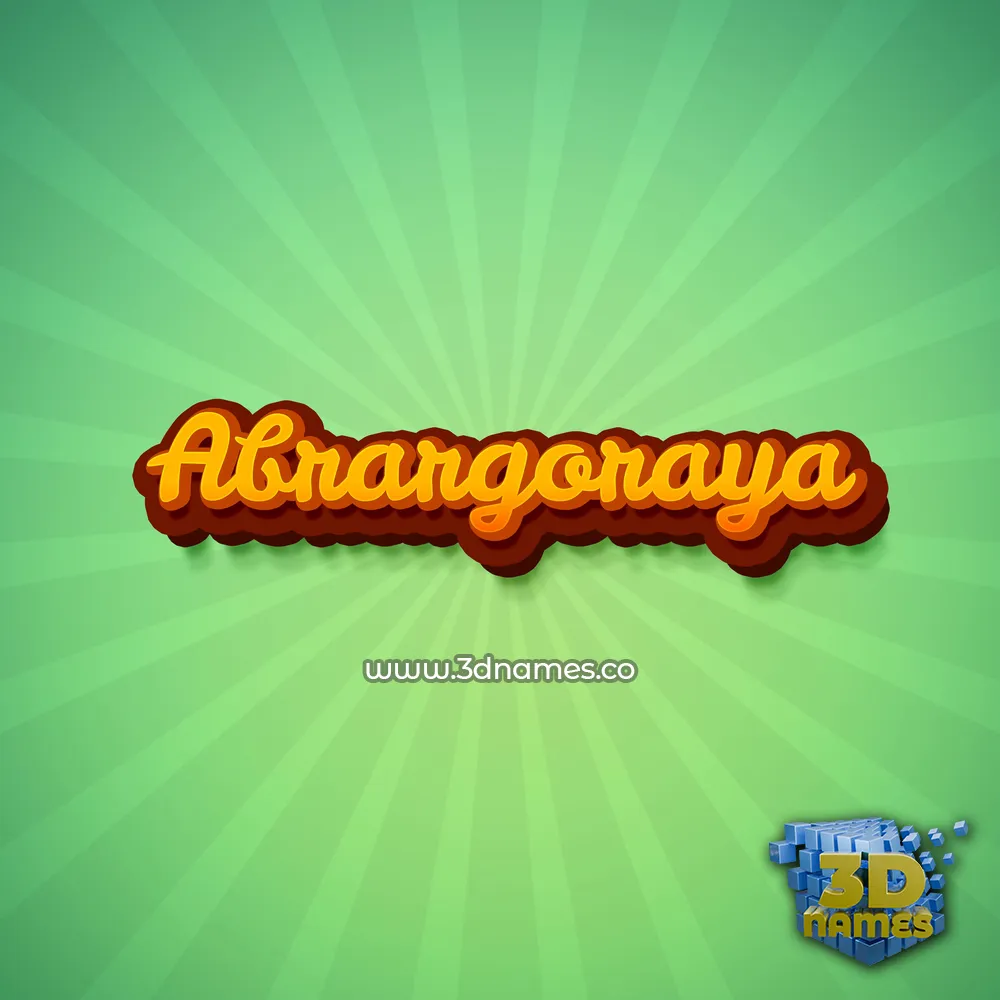 abrargoraya in Green Rays style - 3D name wallpaper