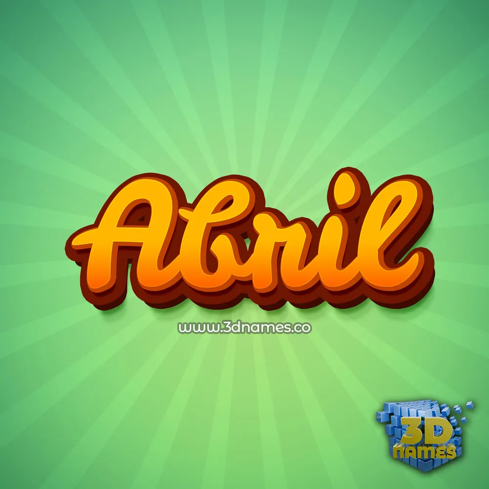 abril in Green Rays style - 3D name wallpaper