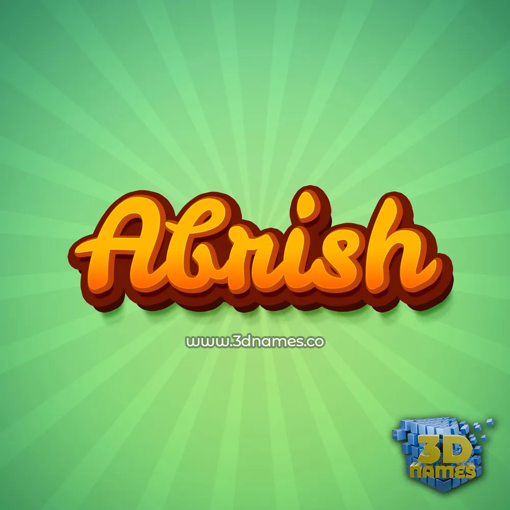 abrish in Green Rays style - 3D name wallpaper