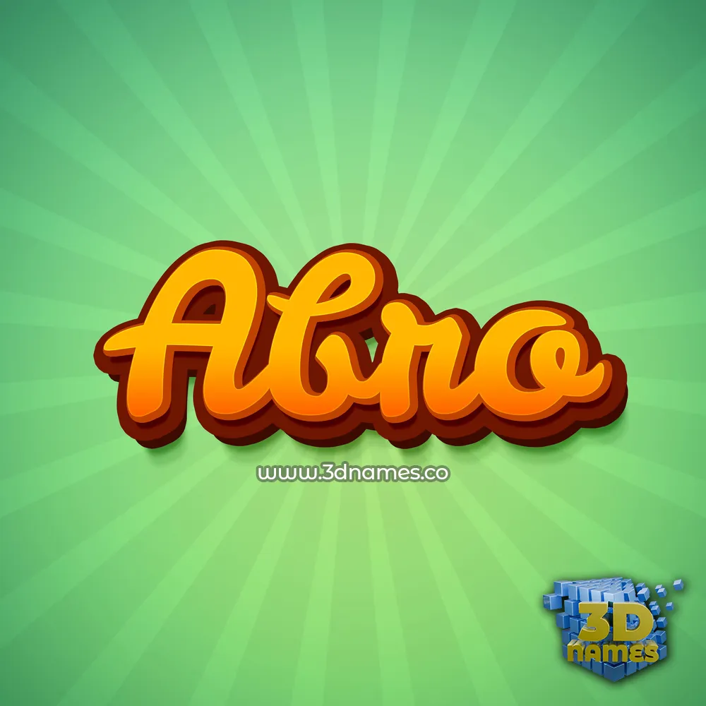 abro in Green Rays style - 3D name wallpaper