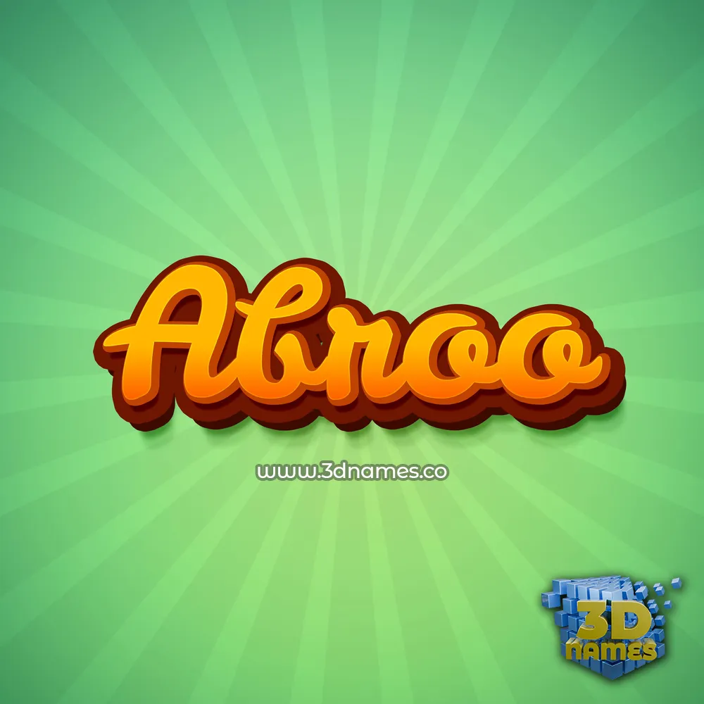 abroo in Green Rays style - 3D name wallpaper