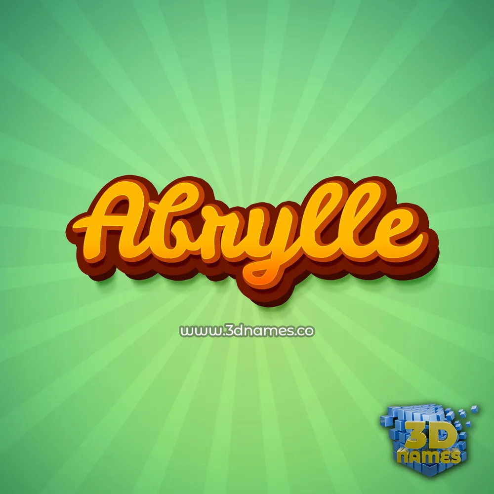 abrylle in Green Rays style - 3D name wallpaper