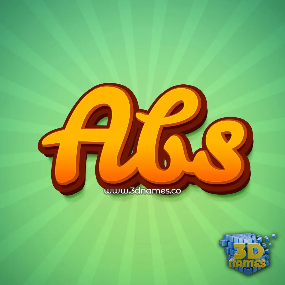 abs in Green Rays style - 3D name wallpaper