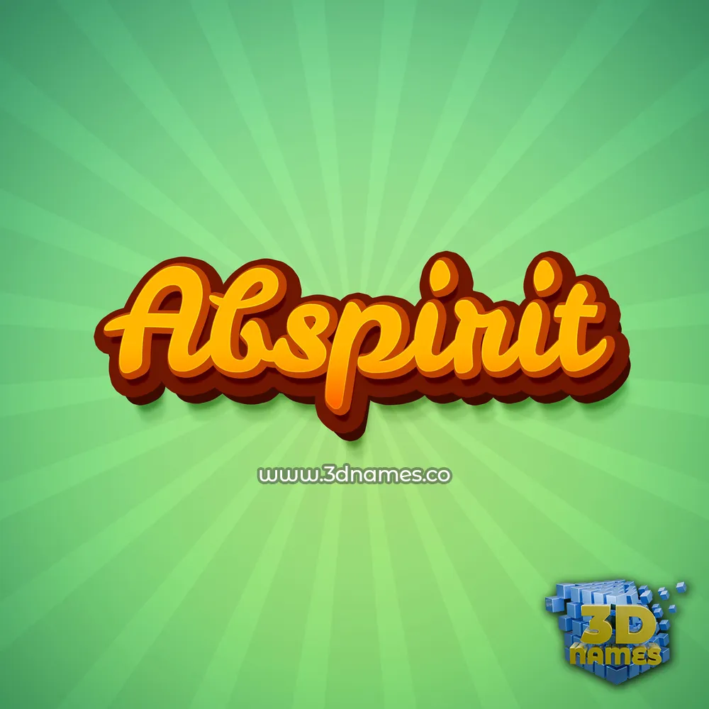 abspirit in Green Rays style - 3D name wallpaper