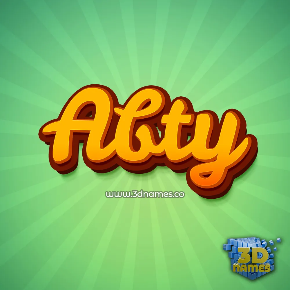 abty in Green Rays style - 3D name wallpaper