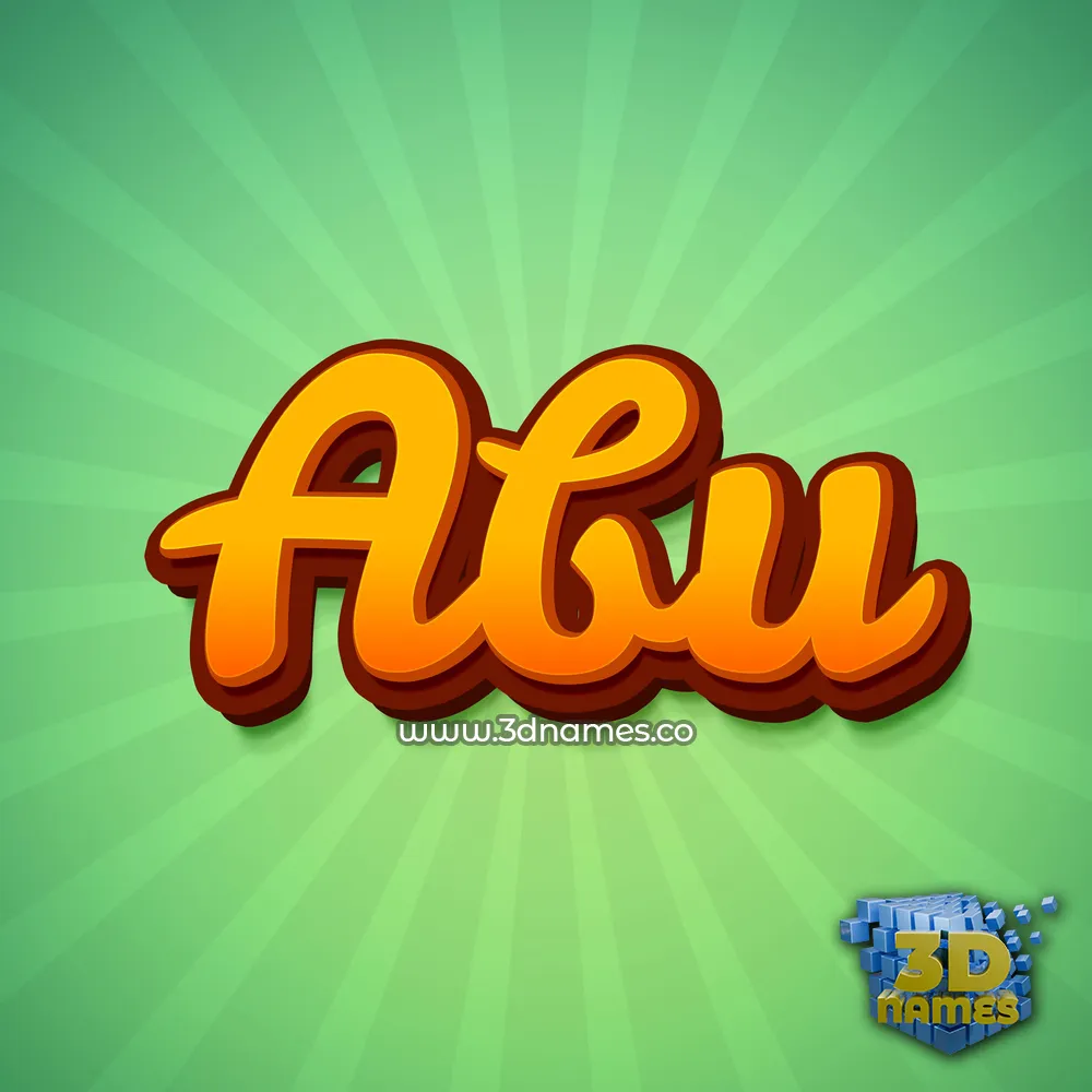 abu in Green Rays style - 3D name wallpaper