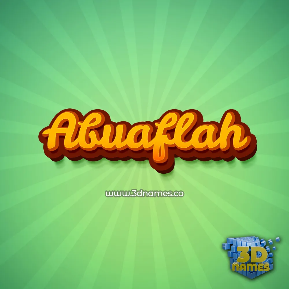 abuaflah in Green Rays style - 3D name wallpaper