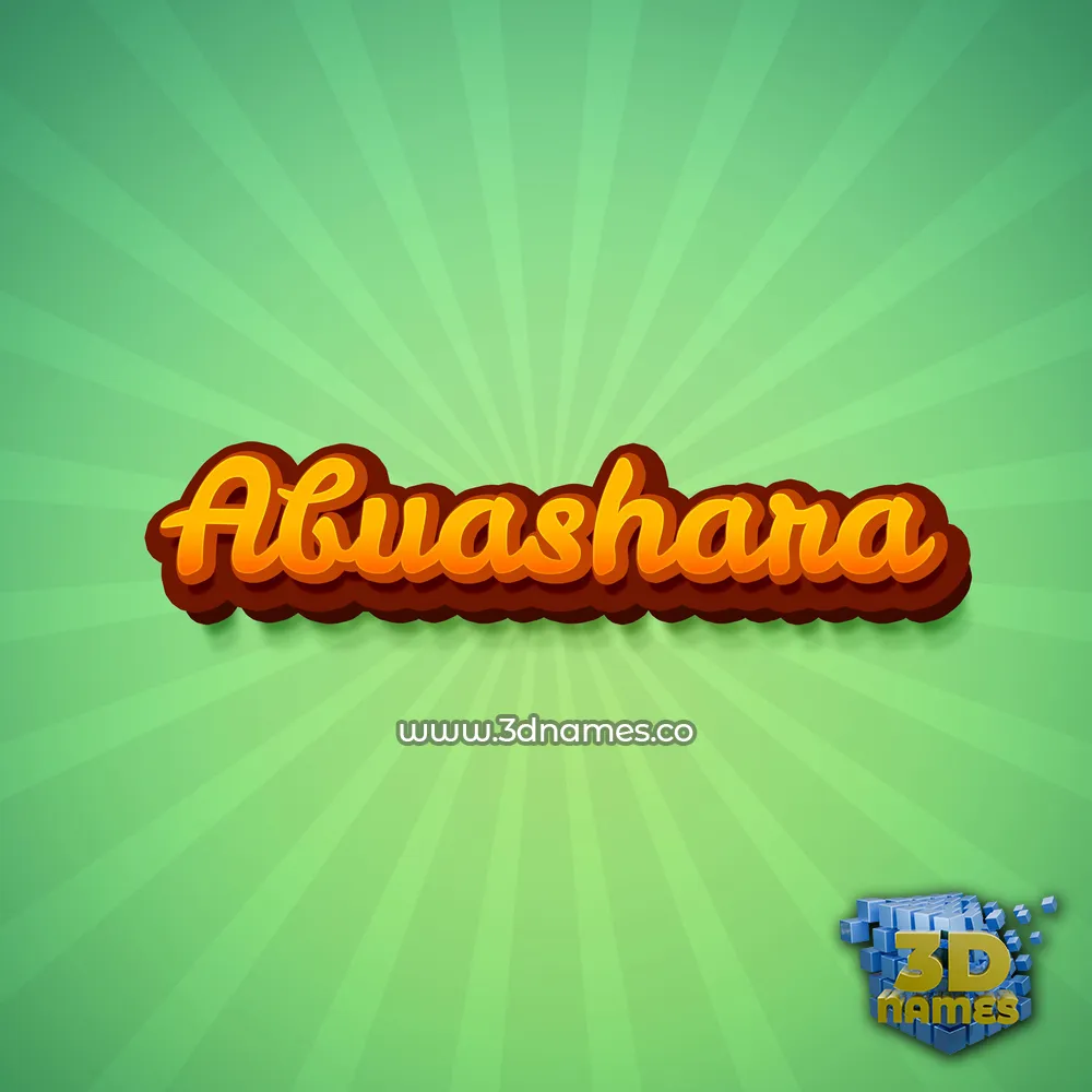 abuashara in Green Rays style - 3D name wallpaper