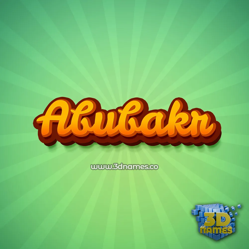 abubakr in Green Rays style - 3D name wallpaper
